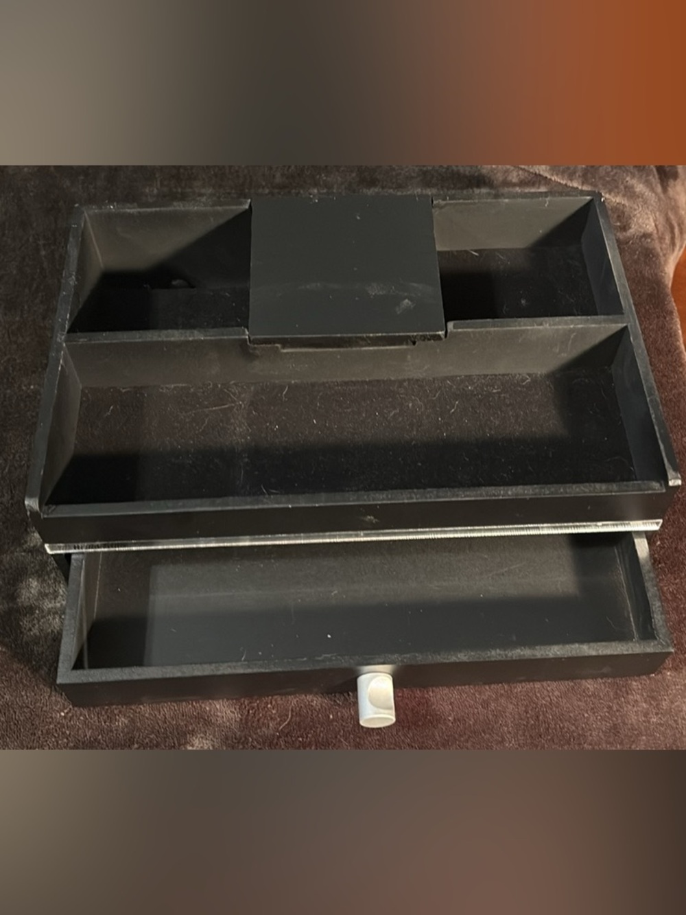 Black Multi-Compartment Jewelry or Desk Organizer